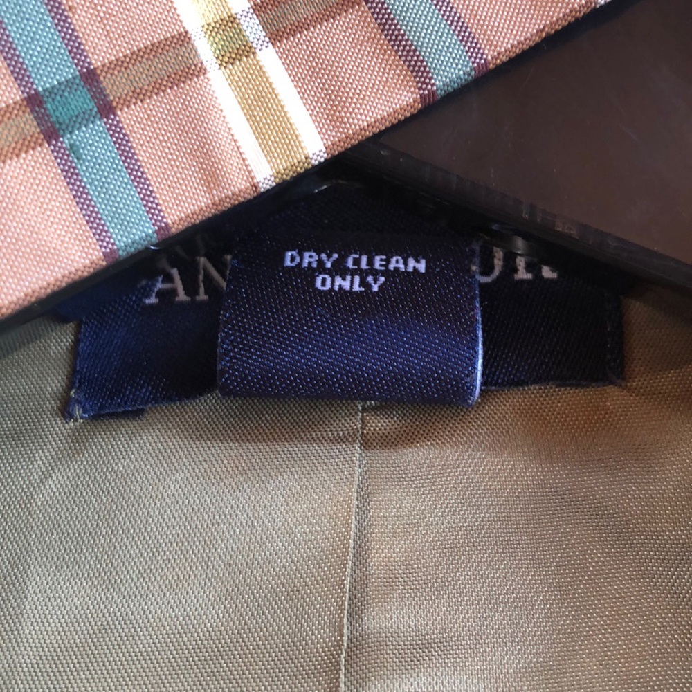 Ann Taylor Silk Wrap Around Top- 6 P (Green, Tan, Gold & White Plaid) - Picture 8 of 11